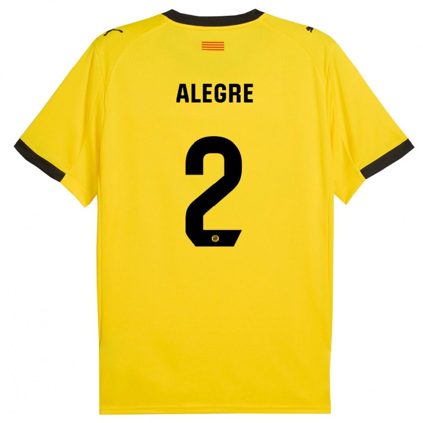 Danxen Herren Marc Alegre #2 Gelb Schwarz Auswärtstrikot Trikot 2025/26 T-Shirt