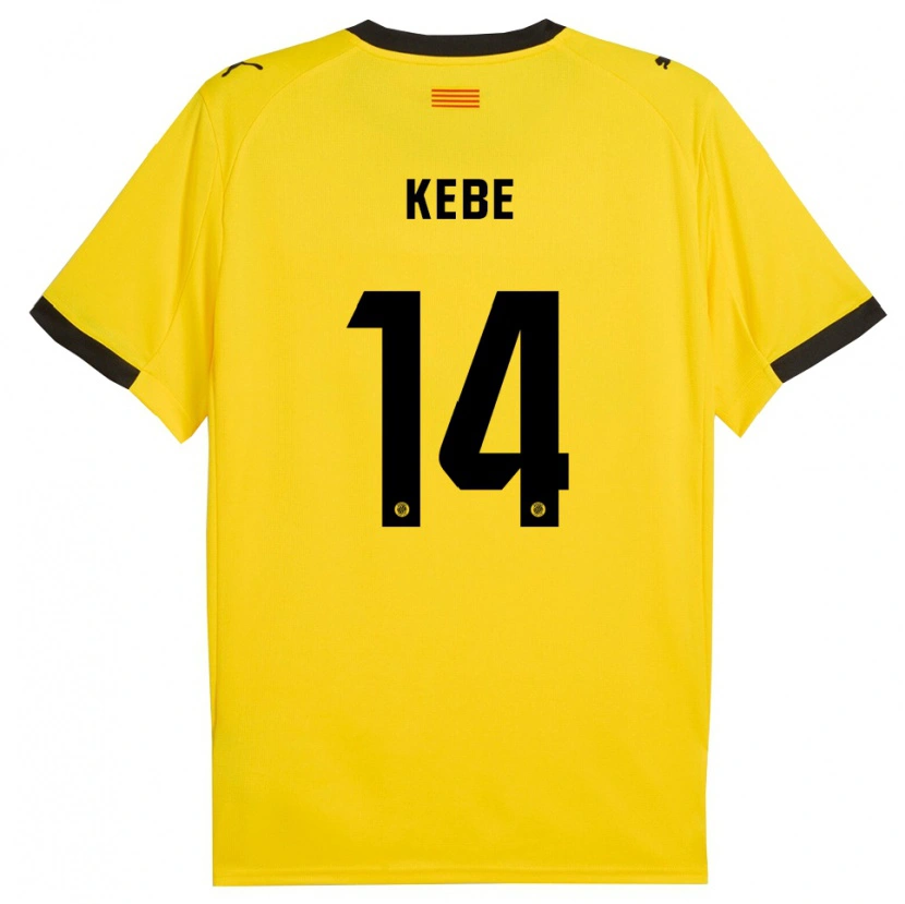 Danxen Herren Moussa Kébé #14 Gelb Schwarz Auswärtstrikot Trikot 2025/26 T-Shirt