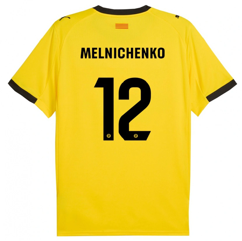 Danxen Herren Dmytro Melnichenko #12 Gelb Schwarz Auswärtstrikot Trikot 2025/26 T-Shirt