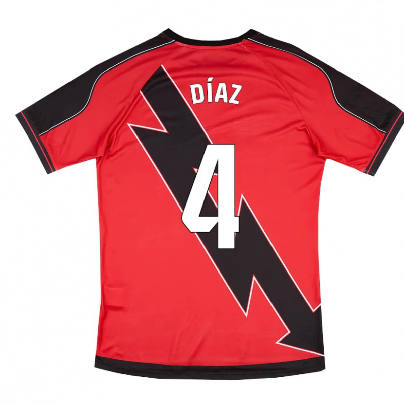 Danxen Herren Pedro Díaz #4 Rot Schwarz Auswärtstrikot Trikot 2025/26 T-Shirt