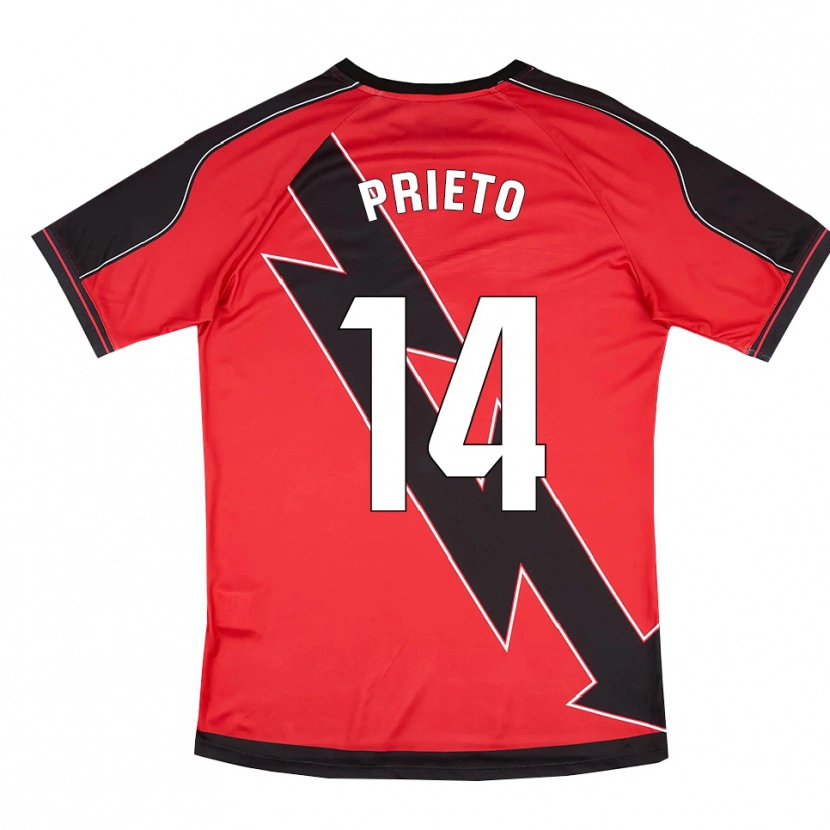 Danxen Herren Pablo Prieto #14 Rot Schwarz Auswärtstrikot Trikot 2025/26 T-Shirt