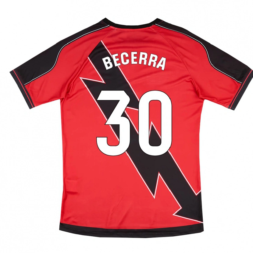 Danxen Herren Samu Becerra #30 Rot Schwarz Auswärtstrikot Trikot 2025/26 T-Shirt