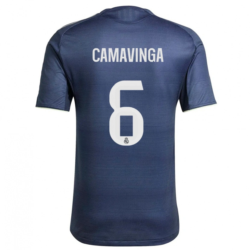 Danxen Herren Eduardo Camavinga #6 Marine Silber Auswärtstrikot Trikot 2025/26 T-Shirt