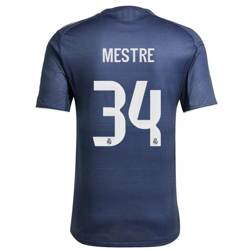 Danxen Herren Sergio Mestre #34 Marine Silber Auswärtstrikot Trikot 2025/26 T-Shirt