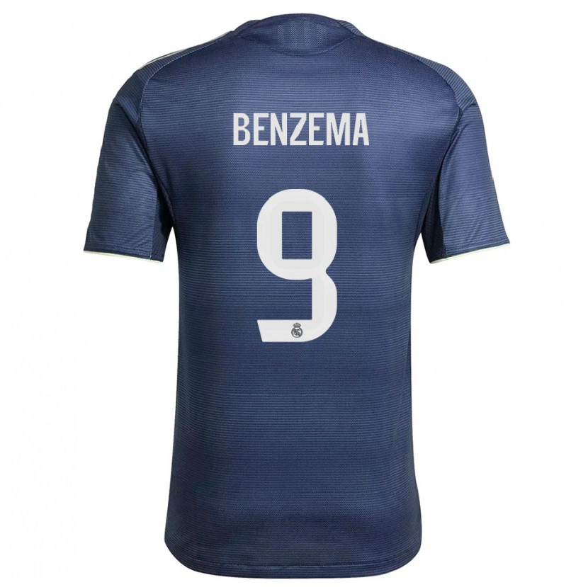 Danxen Herren Karim Benzema #9 Marine Silber Auswärtstrikot Trikot 2025/26 T-Shirt