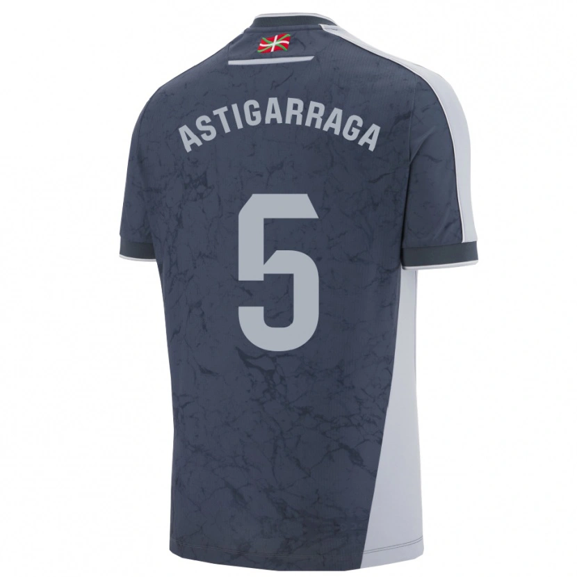 Danxen Herren Eneko Astigarraga #5 Dunkelblau Weiß Auswärtstrikot Trikot 2025/26 T-Shirt