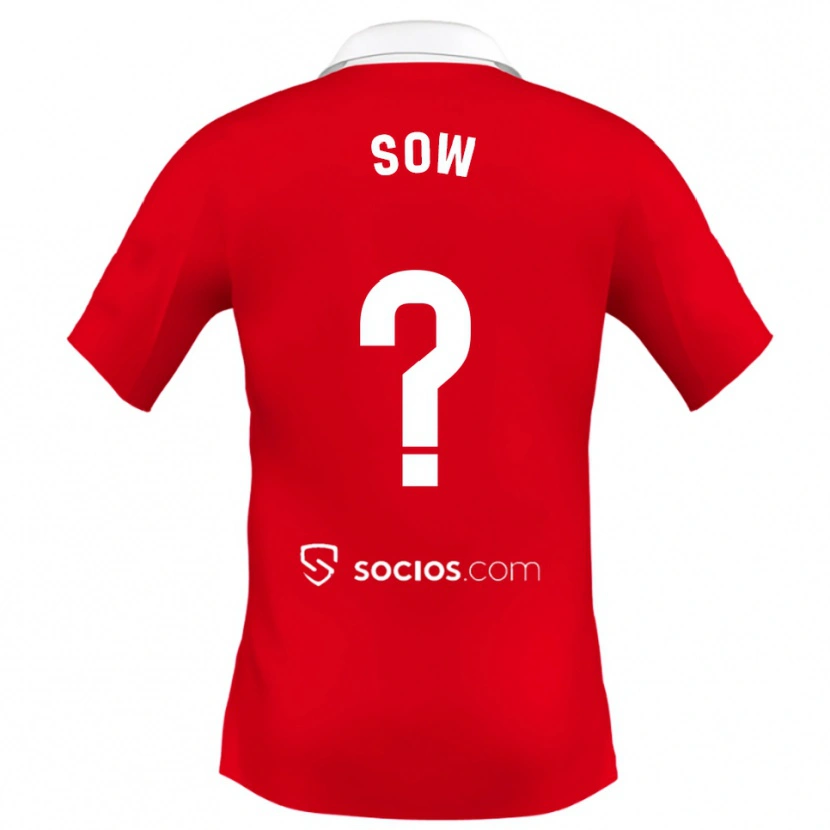 Danxen Herren Bakary Sow #0 Rot Weiß Grau Auswärtstrikot Trikot 2025/26 T-Shirt