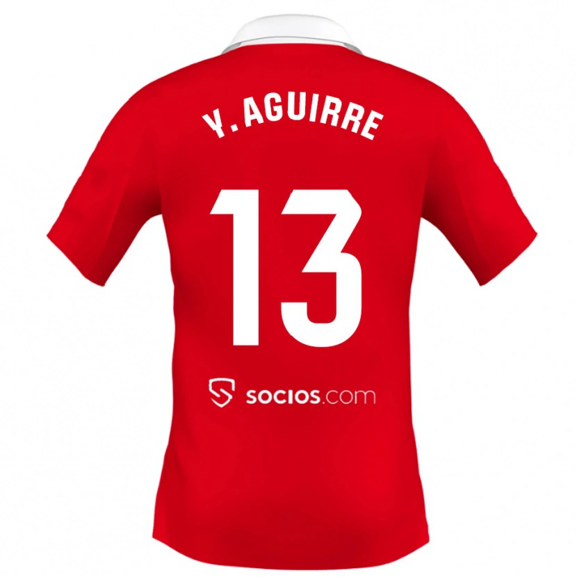 Danxen Herren Yolanda Aguirre Gutiérrez #13 Rot Weiß Grau Auswärtstrikot Trikot 2025/26 T-Shirt