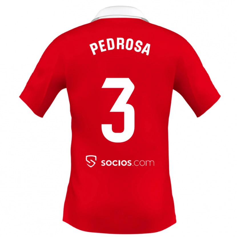 Danxen Herren Adrià Pedrosa #3 Rot Weiß Grau Auswärtstrikot Trikot 2025/26 T-Shirt