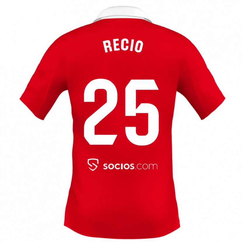 Danxen Herren Sergio Recio #25 Rot Weiß Grau Auswärtstrikot Trikot 2025/26 T-Shirt