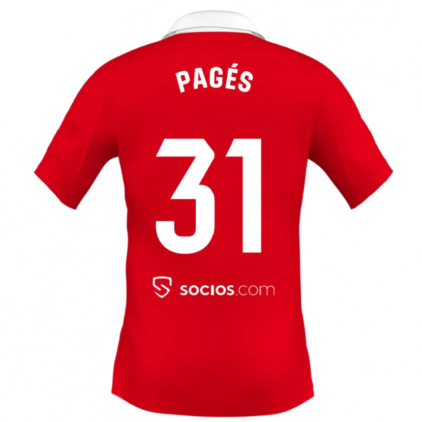 Danxen Herren Lukas Pagés #31 Rot Weiß Grau Auswärtstrikot Trikot 2025/26 T-Shirt