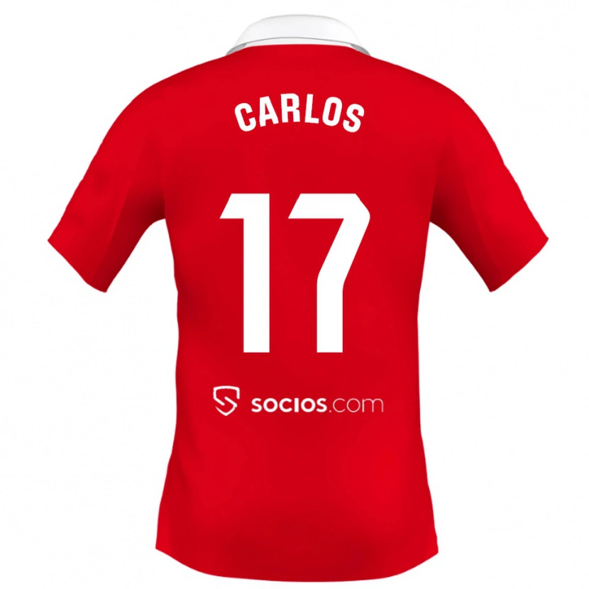 Danxen Herren Carlos González #17 Rot Weiß Grau Auswärtstrikot Trikot 2025/26 T-Shirt