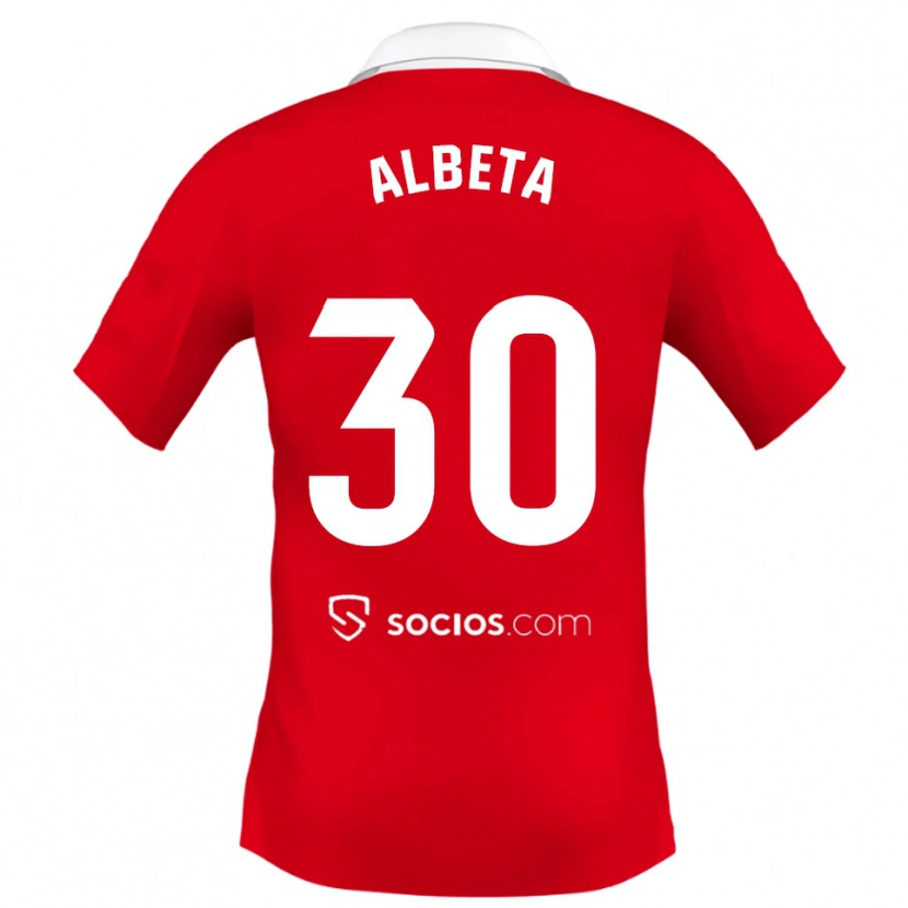 Danxen Herren Alba María López Montiel #30 Rot Weiß Grau Auswärtstrikot Trikot 2025/26 T-Shirt