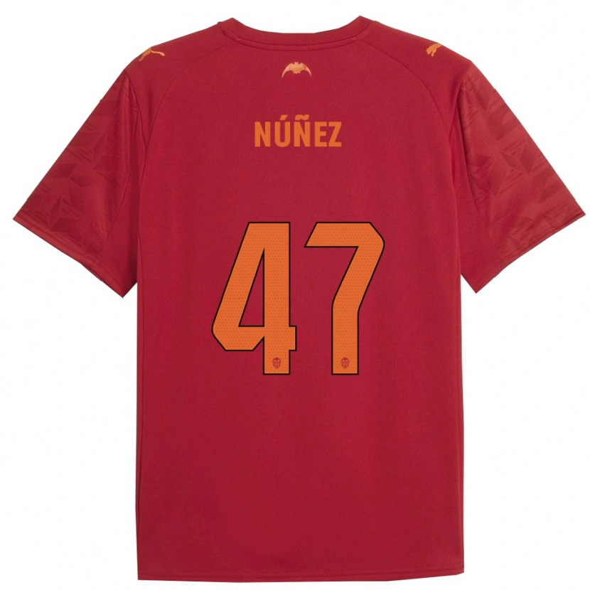 Danxen Herren Lucas Núñez #47 Rot Orange Auswärtstrikot Trikot 2025/26 T-Shirt
