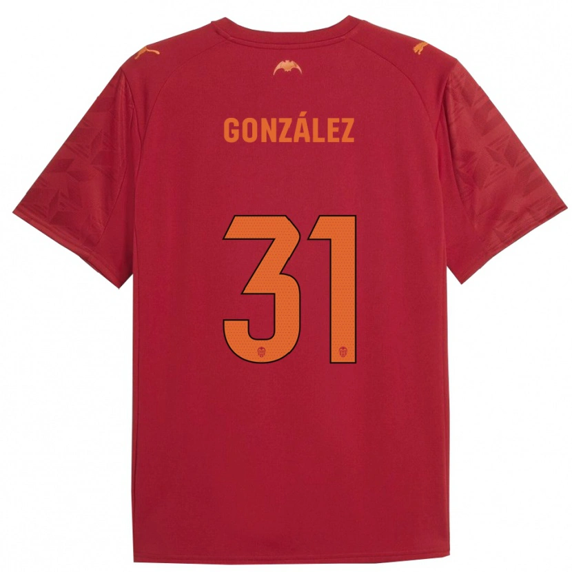 Danxen Herren Mario González #31 Rot Orange Auswärtstrikot Trikot 2025/26 T-Shirt