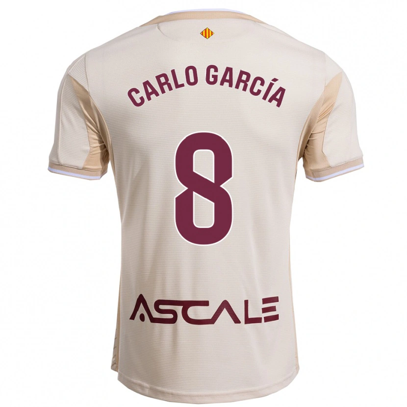 Danxen Herren Carlo García #8 Cremeweiß Burgunderrot Auswärtstrikot Trikot 2025/26 T-Shirt