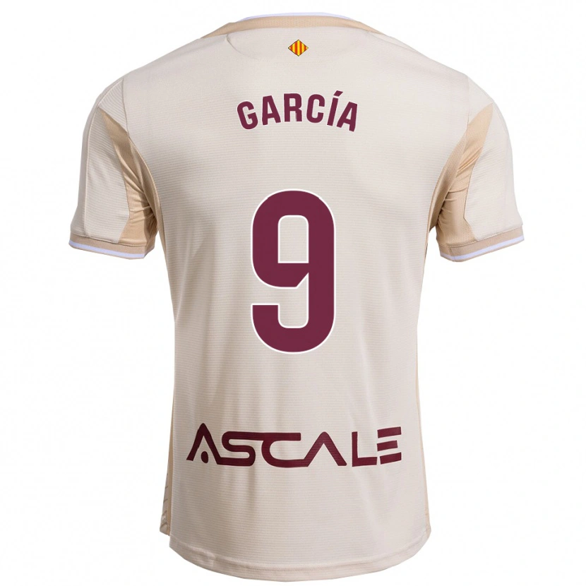 Danxen Herren Albert García #9 Cremeweiß Burgunderrot Auswärtstrikot Trikot 2025/26 T-Shirt