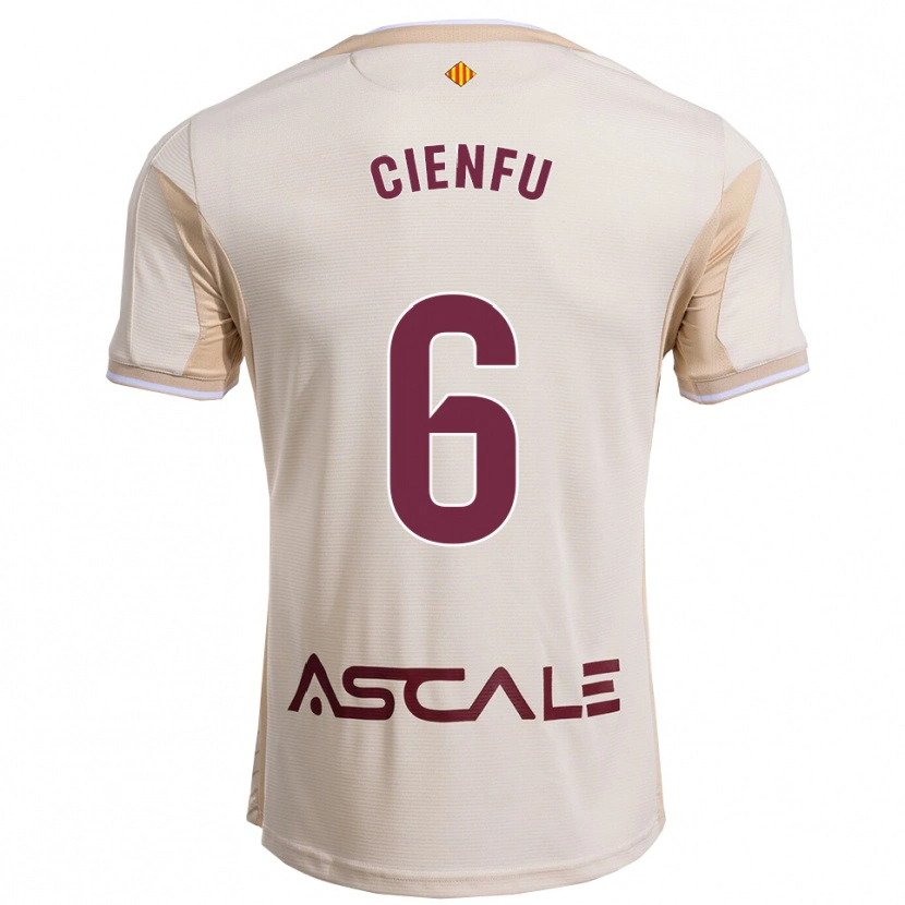 Danxen Herren María Cienfuegos Baragaño #6 Cremeweiß Burgunderrot Auswärtstrikot Trikot 2025/26 T-Shirt