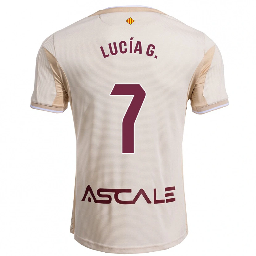 Danxen Herren Lucía Gómez García #7 Cremeweiß Burgunderrot Auswärtstrikot Trikot 2025/26 T-Shirt