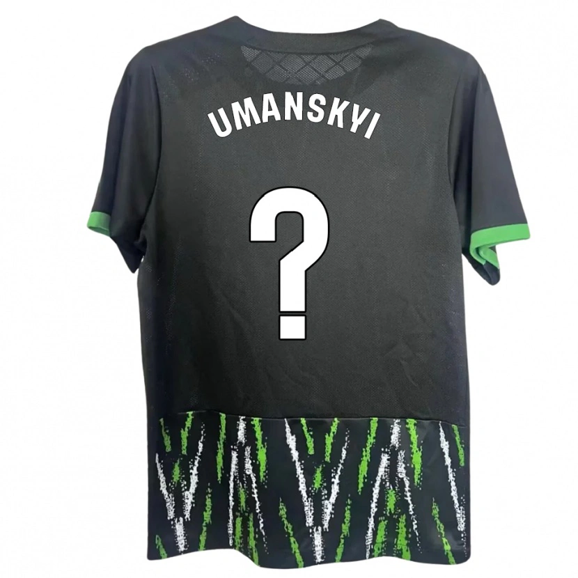 Danxen Herren Volodymyr Umanskyi #0 Schwarz Grün Auswärtstrikot Trikot 2025/26 T-Shirt