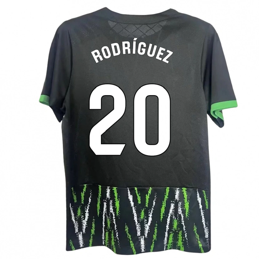 Danxen Herren David Rodríguez #20 Schwarz Grün Auswärtstrikot Trikot 2025/26 T-Shirt