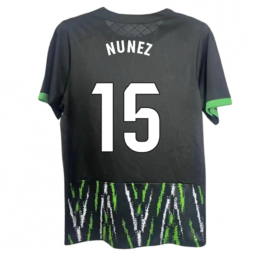 Danxen Herren Álvaro Núñez #15 Schwarz Grün Auswärtstrikot Trikot 2025/26 T-Shirt