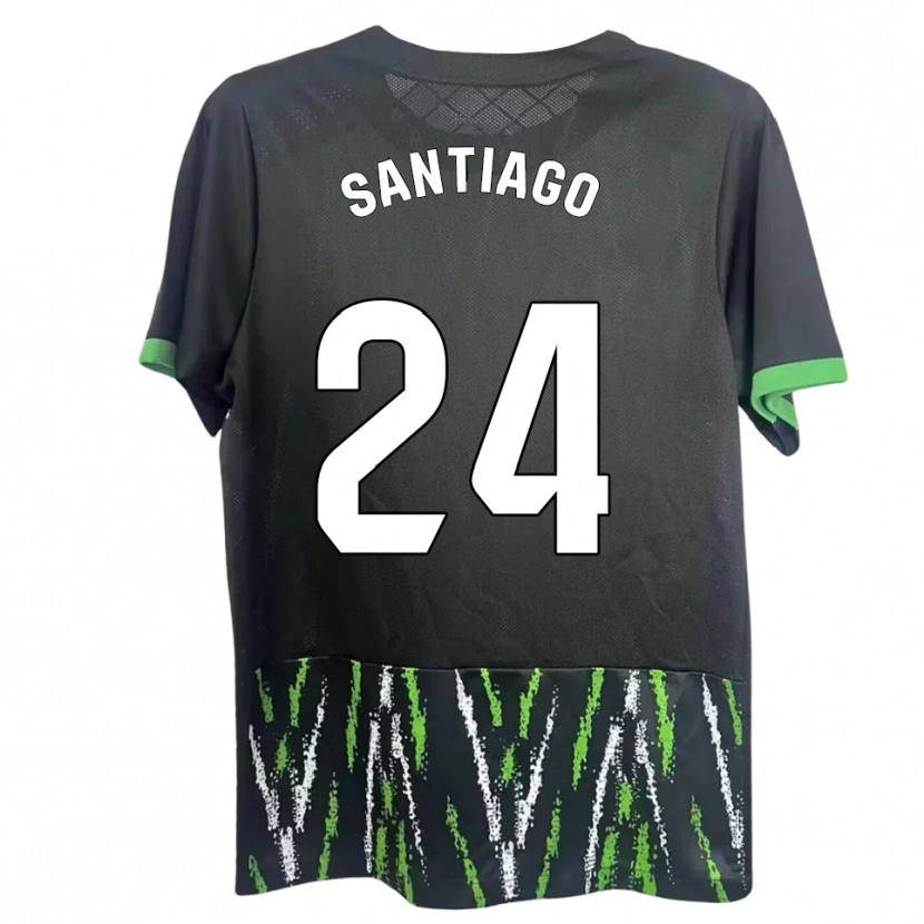 Danxen Herren Yago Santiago #24 Schwarz Grün Auswärtstrikot Trikot 2025/26 T-Shirt