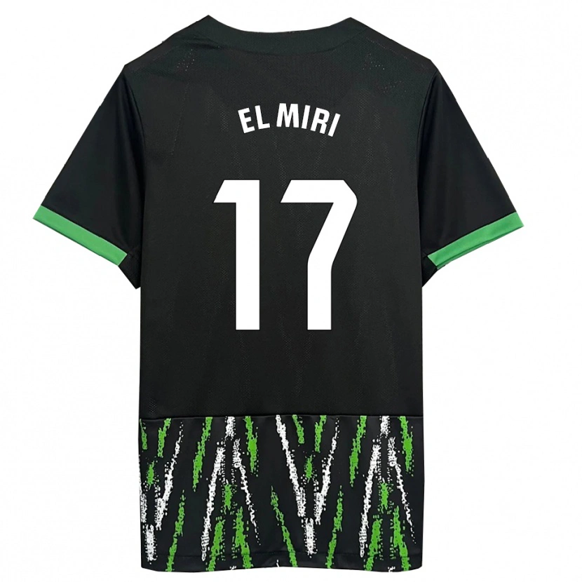Danxen Herren Walid El Miri #17 Schwarz Grün Auswärtstrikot Trikot 2025/26 T-Shirt