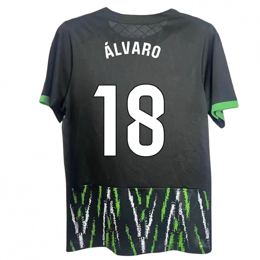 Danxen Herren Álvaro Rodríguez #18 Schwarz Grün Auswärtstrikot Trikot 2025/26 T-Shirt