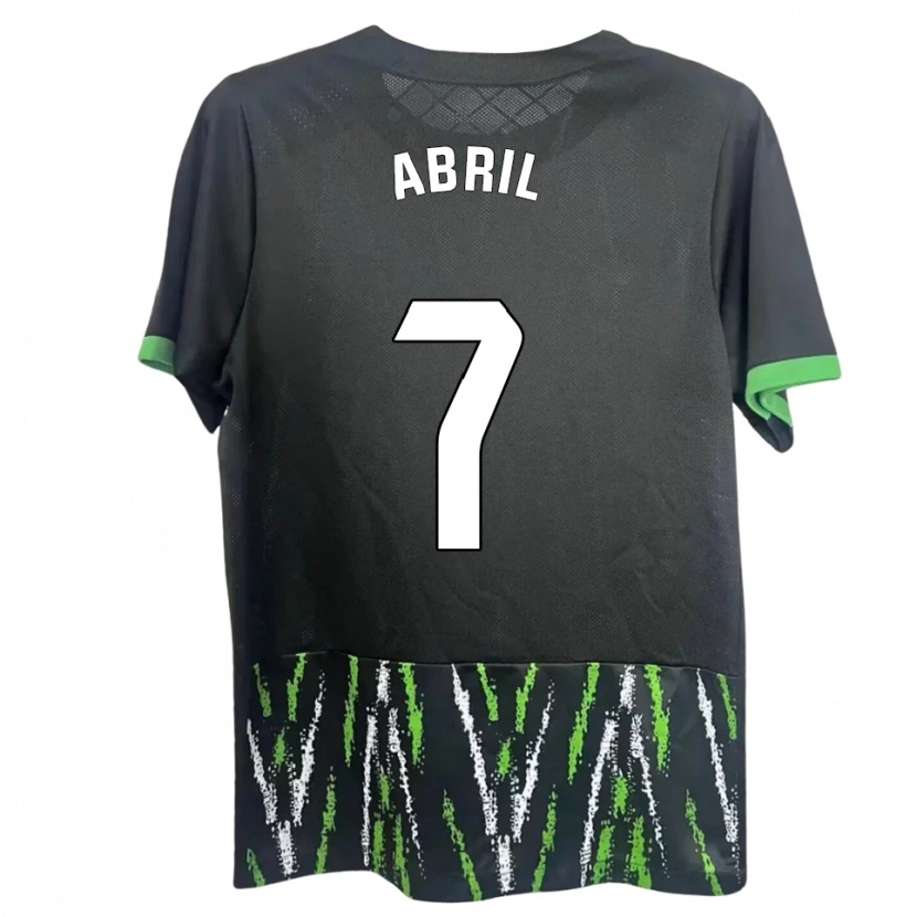 Danxen Herren Abril Pazos Amores #7 Schwarz Grün Auswärtstrikot Trikot 2025/26 T-Shirt