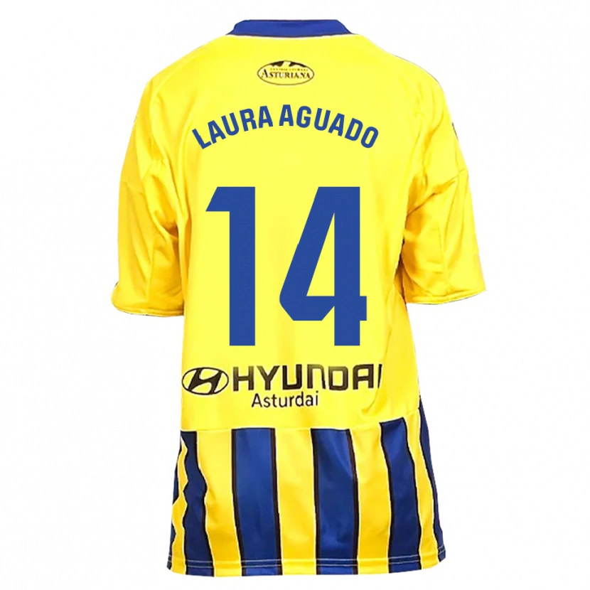 Danxen Herren Laura Aguado #14 Gelb Blau Auswärtstrikot Trikot 2025/26 T-Shirt