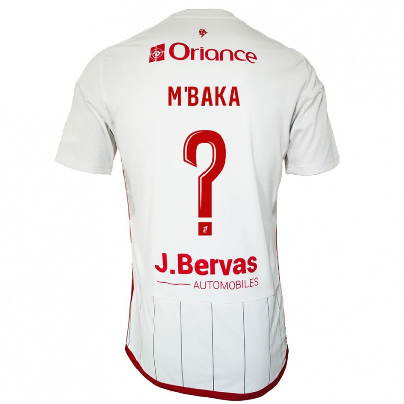 Danxen Herren Sacha M'baka #0 Weiß Rot Auswärtstrikot Trikot 2025/26 T-Shirt