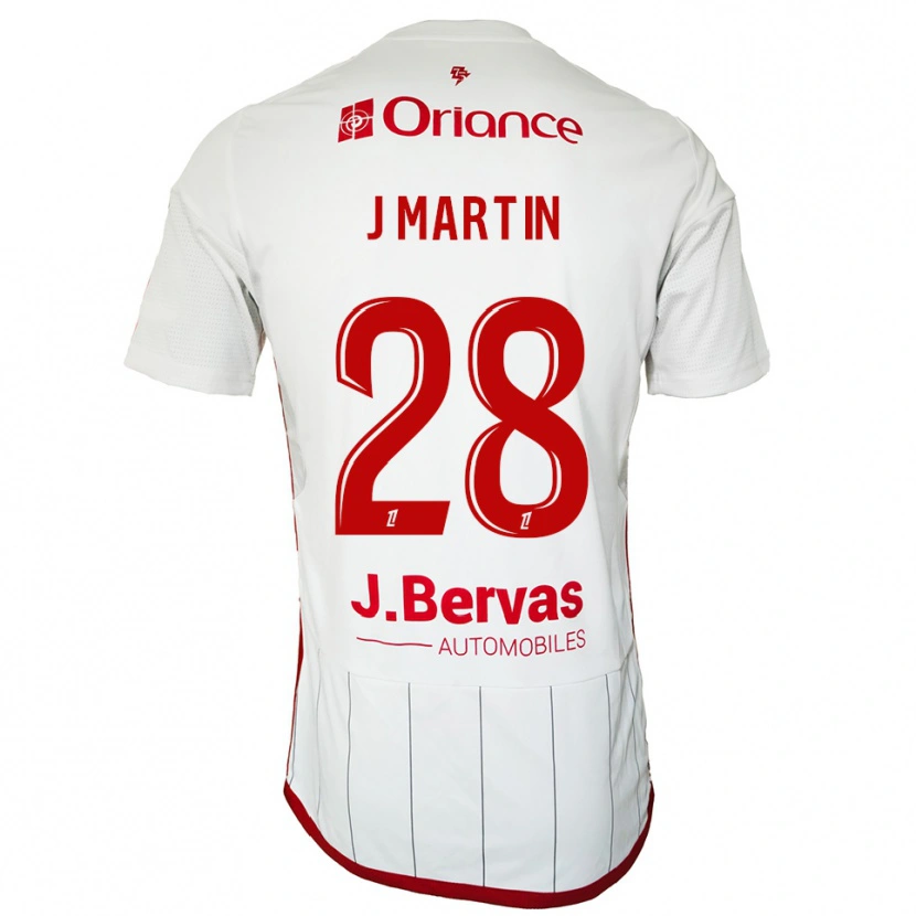 Danxen Herren Jonas Martin #28 Weiß Rot Auswärtstrikot Trikot 2025/26 T-Shirt