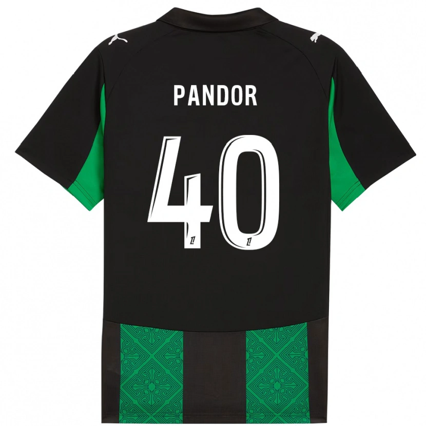 Danxen Herren Yannick Pandor #40 Schwarz Grün Auswärtstrikot Trikot 2025/26 T-Shirt