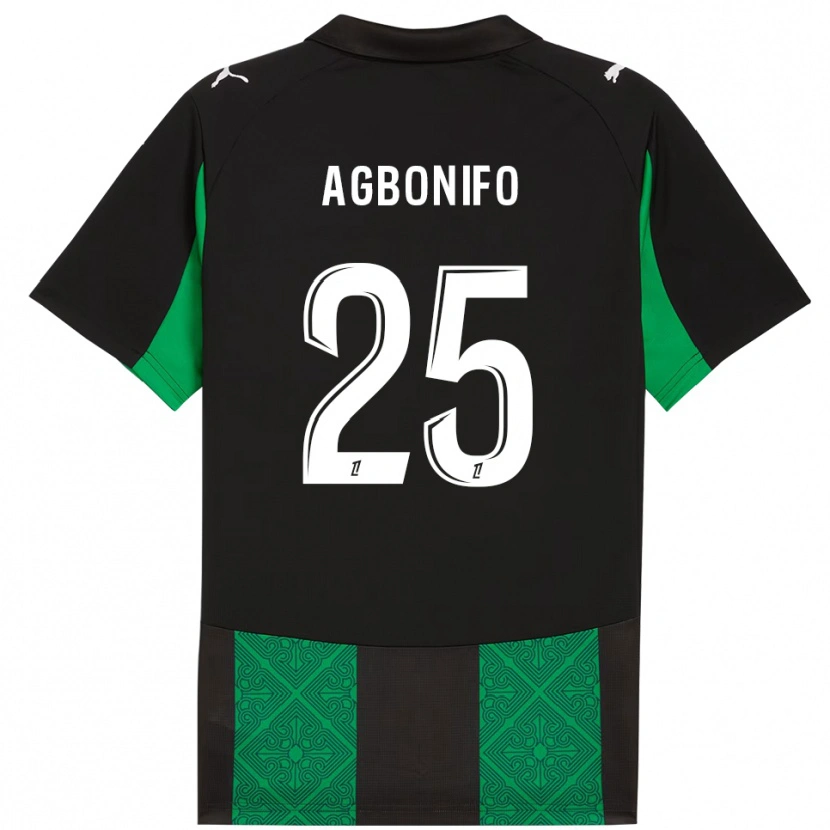 Danxen Herren Jeremy Agbonifo #25 Schwarz Grün Auswärtstrikot Trikot 2025/26 T-Shirt