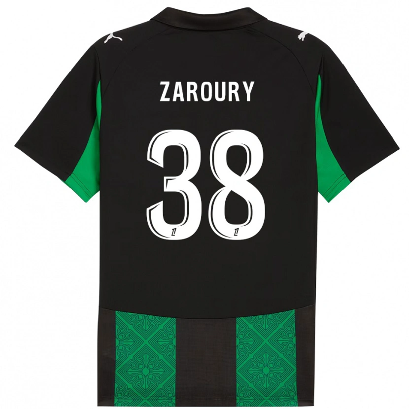 Danxen Herren Anass Zaroury #38 Schwarz Grün Auswärtstrikot Trikot 2025/26 T-Shirt