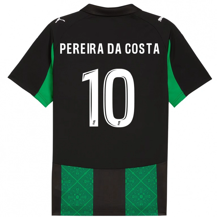 Danxen Herren David Pereira Da Costa #10 Schwarz Grün Auswärtstrikot Trikot 2025/26 T-Shirt
