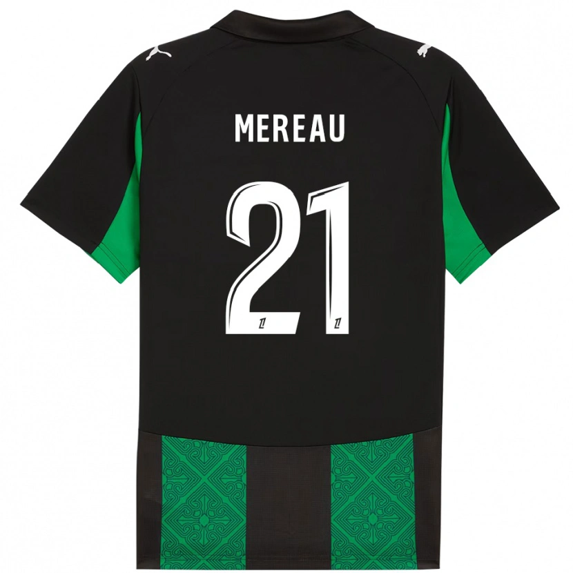Danxen Herren Alizée Mereau #21 Schwarz Grün Auswärtstrikot Trikot 2025/26 T-Shirt