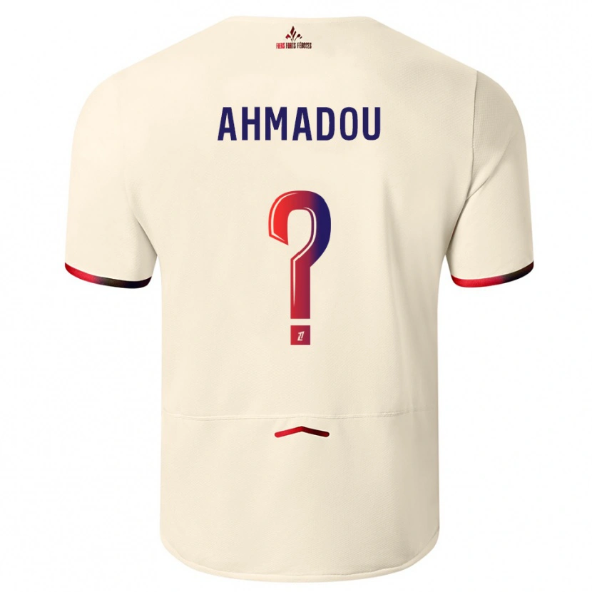 Danxen Herren Messina Ahmadou #0 Cremeweiß Rot Auswärtstrikot Trikot 2025/26 T-Shirt