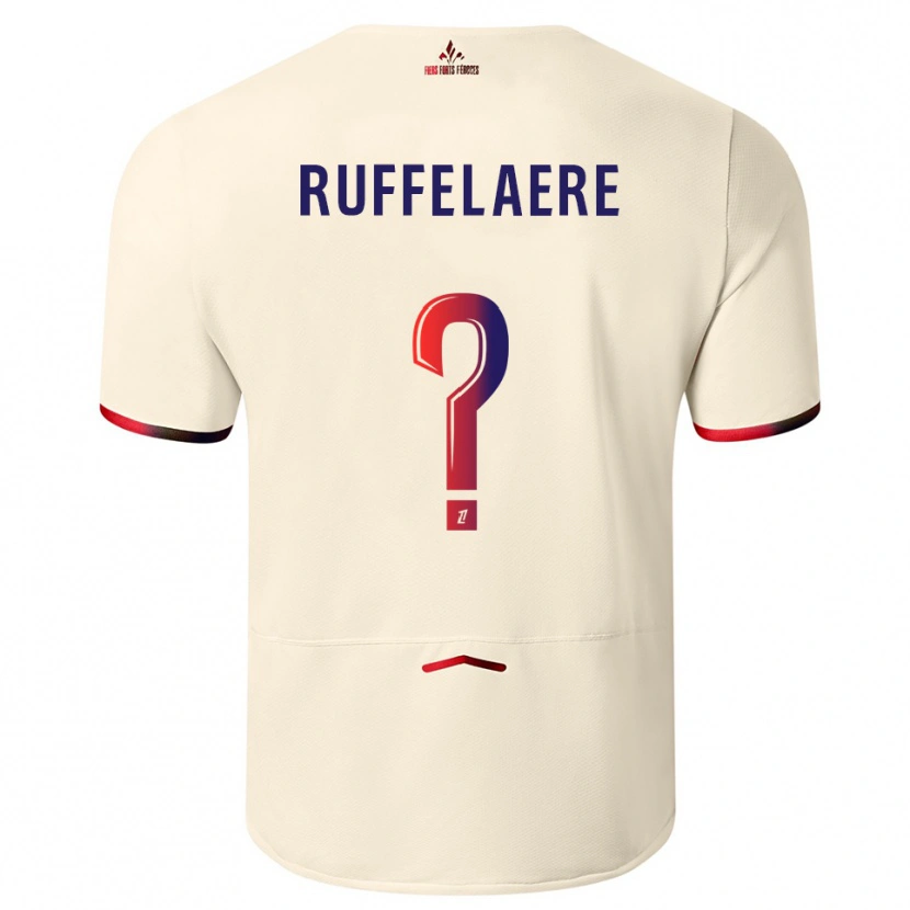 Danxen Herren Perrine Ruffelaere #0 Cremeweiß Rot Auswärtstrikot Trikot 2025/26 T-Shirt