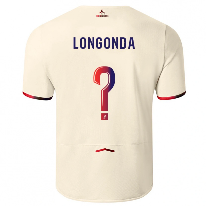Danxen Herren Jean-Pierre Longonda #0 Cremeweiß Rot Auswärtstrikot Trikot 2025/26 T-Shirt