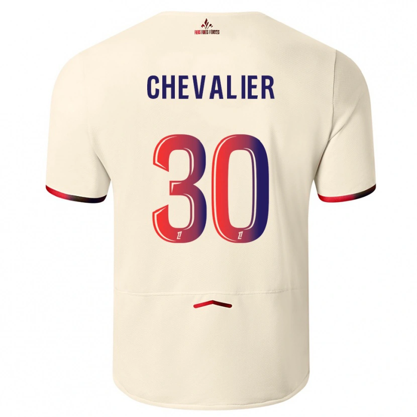 Danxen Herren Lucas Chevalier #30 Cremeweiß Rot Auswärtstrikot Trikot 2025/26 T-Shirt