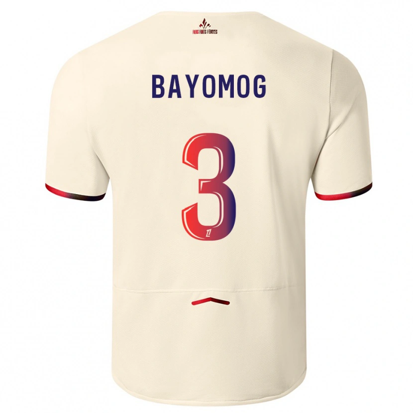 Danxen Herren Hugo Bayomog #3 Cremeweiß Rot Auswärtstrikot Trikot 2025/26 T-Shirt
