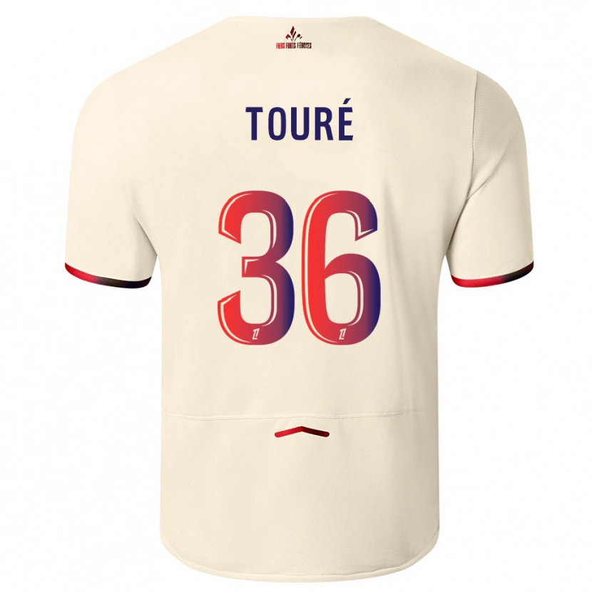 Danxen Herren Ousmane Touré #36 Cremeweiß Rot Auswärtstrikot Trikot 2025/26 T-Shirt
