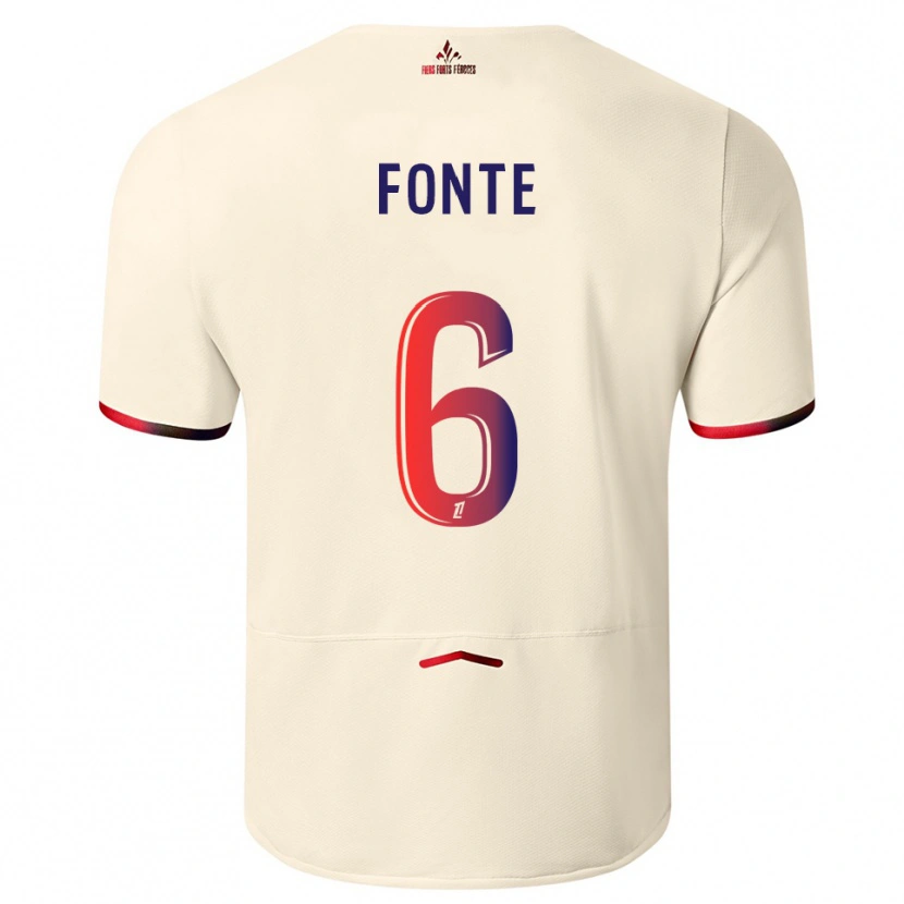 Danxen Herren Jose Fonte #6 Cremeweiß Rot Auswärtstrikot Trikot 2025/26 T-Shirt
