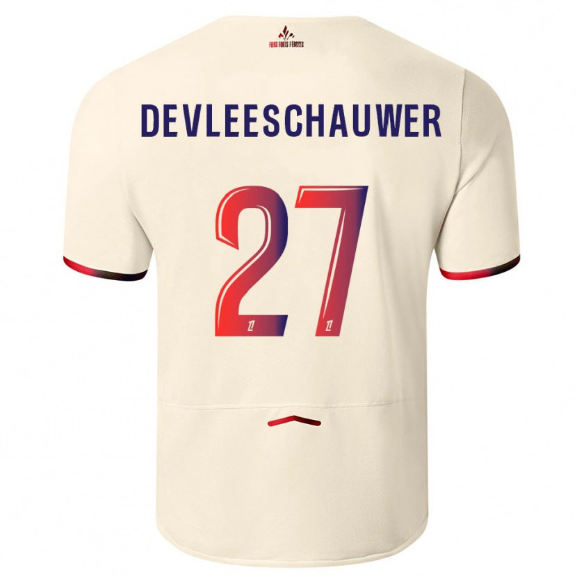 Danxen Herren Gwenaëlle Devleeschauwer #27 Cremeweiß Rot Auswärtstrikot Trikot 2025/26 T-Shirt