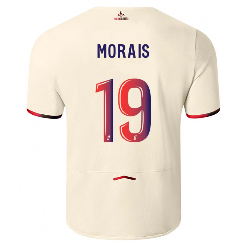 Danxen Herren Tiago Morais #19 Cremeweiß Rot Auswärtstrikot Trikot 2025/26 T-Shirt