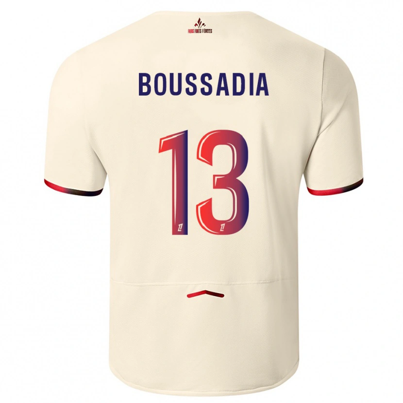Danxen Herren Saad Boussadia #13 Cremeweiß Rot Auswärtstrikot Trikot 2025/26 T-Shirt
