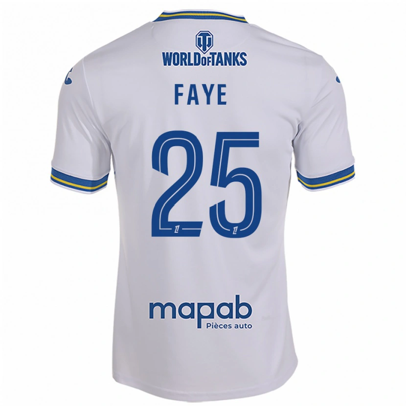 Danxen Herren Abdoulaye Faye #25 Weiß Himmelblau Auswärtstrikot Trikot 2025/26 T-Shirt