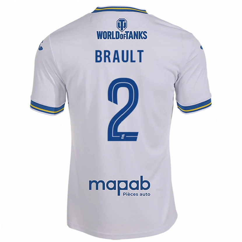 Danxen Herren Matis Brault #2 Weiß Himmelblau Auswärtstrikot Trikot 2025/26 T-Shirt